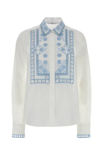 Ermanno Scervino White Cotton Shirt In Multi