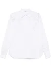 Ermanno Scervino White Cotton Shirt With Perforated Inserts In White