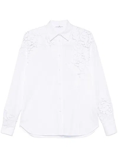 Ermanno Scervino White Cotton Shirt With Perforated Inserts