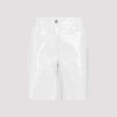Ermanno Scervino White Cotton Shorts In Metallic