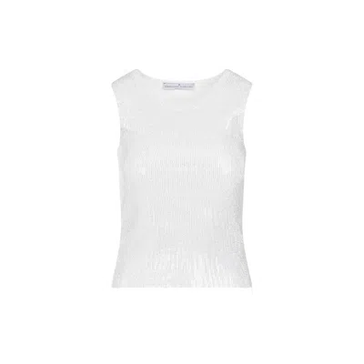 Ermanno Scervino Stud-embellished Cotton Tank Top In White