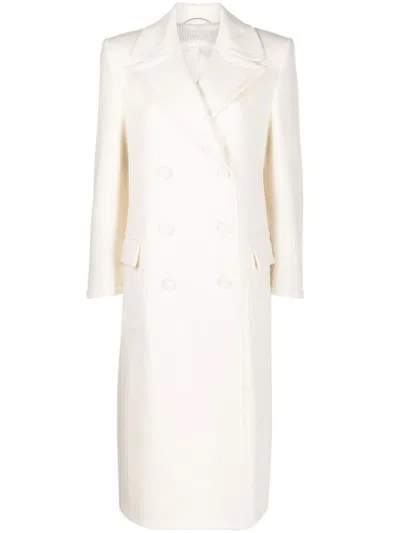 Ermanno Scervino Double-breasted Virgin Wool Trench Coat In White