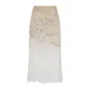Ermanno Scervino Midi Skirt With Floral Lace Overlay In White
