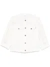 Ermanno Scervino Cropped Cotton Jacket With Button-up Front In White