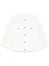 Ermanno Scervino Cropped Cotton Jacket With Button-up Front In White