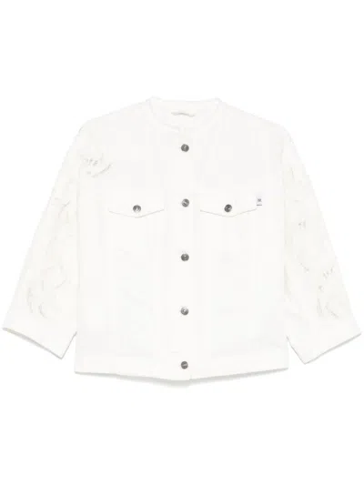 ERMANNO SCERVINO WHITE JACKET WITH FRONT BUTTON FASTENING