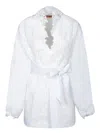 Ermanno Scervino White Lace And Linen Kimono