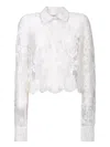 Ermanno Scervino White Lace Cropped Shirt In White