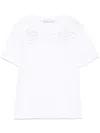 Ermanno Scervino Intricate Floral Cut-out Short Sleeve Top