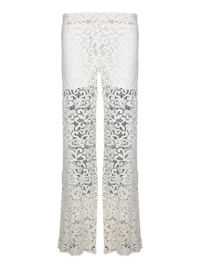 Ermanno Scervino White Macramã© Flare Pants