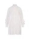 Ermanno Scervino White Over Shirt With Sangallo Lace Cut-outs In White