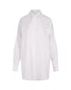 ERMANNO SCERVINO WHITE OVER SHIRT WITH SANGALLO LACE CUT-OUTS