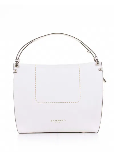 Ermanno Scervino White Petra Shopping Bag In Leather In Bianco