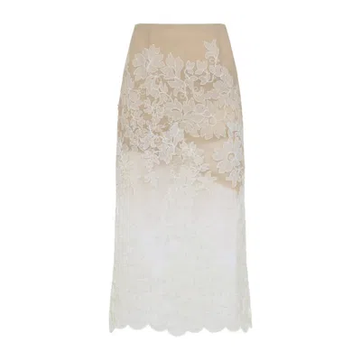 ERMANNO SCERVINO ERMANNO SCERVINO WHITE POLYAMIDE MIDI SKIRT