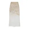 Ermanno Scervino Midi Skirt With Floral Lace Overlay In Multi