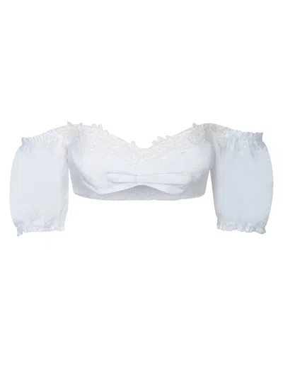 Ermanno Scervino White Poplin Cropped Top