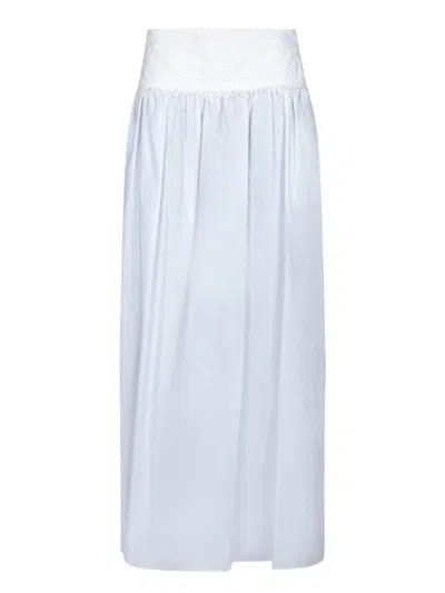 Ermanno Scervino White Poplin Long Skirt