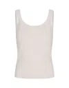 ERMANNO SCERVINO WHITE RIBBED TANK TOP WITH LACE
