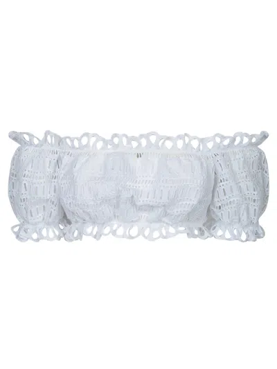 Ermanno Scervino White Sangallo Bandeau Top