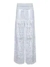 Ermanno Scervino White Sangallo Trousers In White