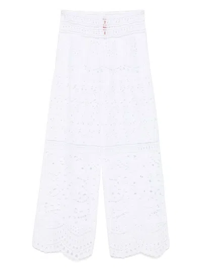 ERMANNO SCERVINO WHITE SANGALLO TROUSERS