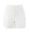 Ermanno Scervino White Sports Shorts With Embroidery In Bianco