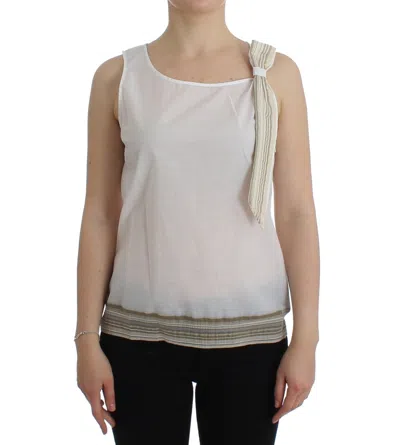 Ermanno Scervino Bow-detailed Cotton-blend Tank Top In White
