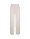 ERMANNO SCERVINO WHITE TROUSERS WITH DRAWSTRING