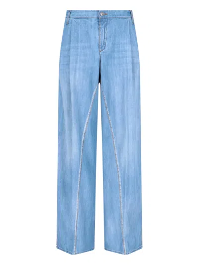 Ermanno Scervino Wide Jeans In Blue