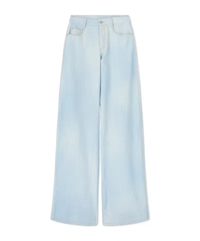 Ermanno Scervino Viscose Denim Baggy Pants In Light Blue