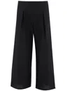Ermanno Scervino Wide-leg Cotton Trousers With Side Pleats In Black