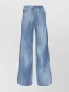 ERMANNO SCERVINO WIDE-LEG FADED DENIM TROUSERS WITH CONTRAST STITCHING
