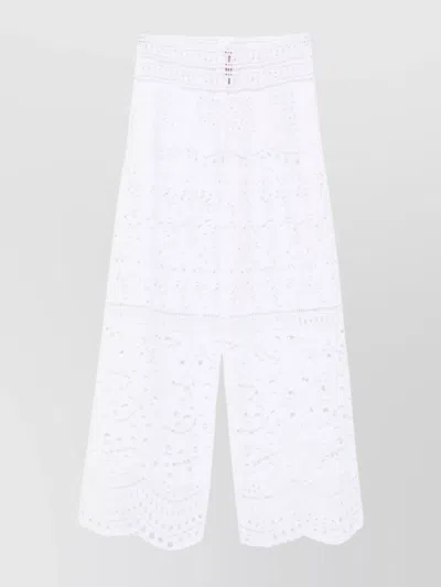 Ermanno Scervino Wide Leg Lace Trousers With Sheer Crochet Detailing