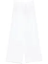 Ermanno Scervino Wide-leg Linen Pants With Intricate Embroidery In White