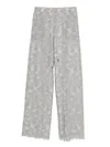 Ermanno Scervino Wide-leg Pants With Delicate Lace Overlaywaistband In Gray