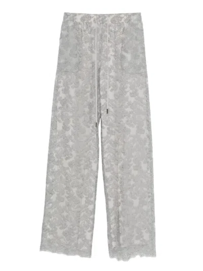 ERMANNO SCERVINO ERMANNO SCERVINO WIDE-LEG PANTS WITH DELICATE LACE OVERLAYWAISTBAND