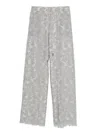 Ermanno Scervino Wide-leg Pants With Delicate Lace Overlaywaistband In Gray
