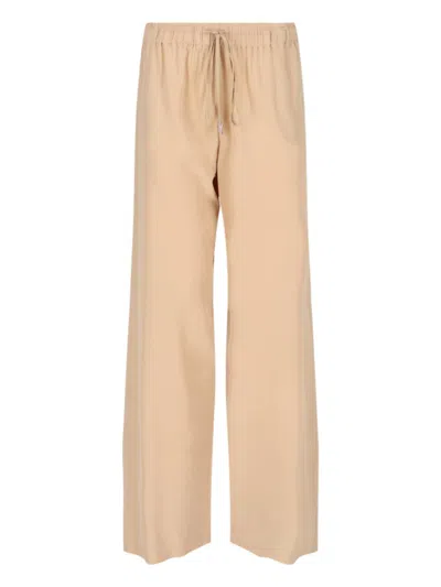 ERMANNO SCERVINO WIDE-LEG SILK PANTS WITH ELASTICIZED WAIST
