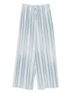 Ermanno Scervino Striped Wide Leg Trousers Featuring Side Pockets In Multi