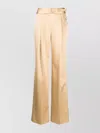 Ermanno Scervino Wide-leg Satin-finish Pants With High Waist In Yellow