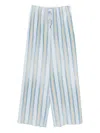Ermanno Scervino Striped Wide Leg Trousers Featuring Side Pockets In Blue