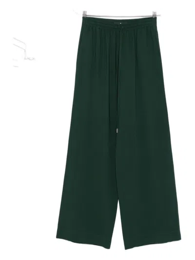 ERMANNO SCERVINO WIDE-LEG TROUSERS IN SOFT GREEN VISCOSE BLEND