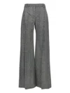Ermanno Scervino Wide-leg Viscose Pants With Herringbone Patternwaist In Gray