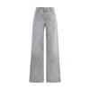 Ermanno Scervino High-waisted Wide-leg Jeans With Embroidered Detailing In Gray