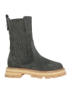 Ermanno Scervino Woman Ankle Boots Grey Size 8 Leather In Gray