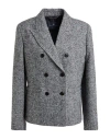 Ermanno Scervino Woman Blazer Black Size 8 Wool, Polyamide, Acrylic In Gray