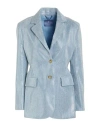 Ermanno Scervino Woman Blazer Blue Size 10 Cotton In Blue