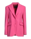 Ermanno Scervino Single-breasted Lined Blazer With Peak Lapel In Magenta