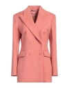 Ermanno Scervino Woman Blazer Salmon Pink Size 2 Virgin Wool, Polyamide In Pink