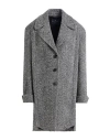 Ermanno Scervino Woman Coat Black Size 6 Wool, Polyamide In Gray